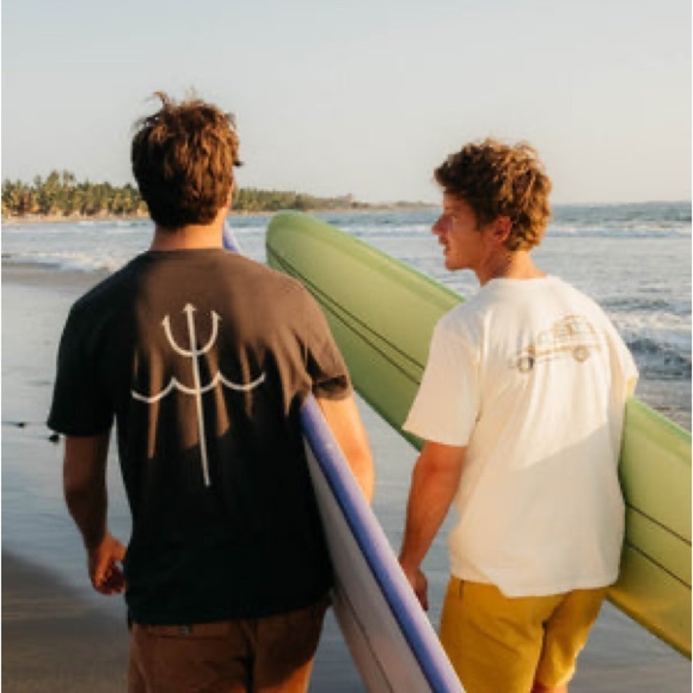 Mollusk Surf Trident Tee - Faded Black - Men’s Medium Short Sleeve Made in USA